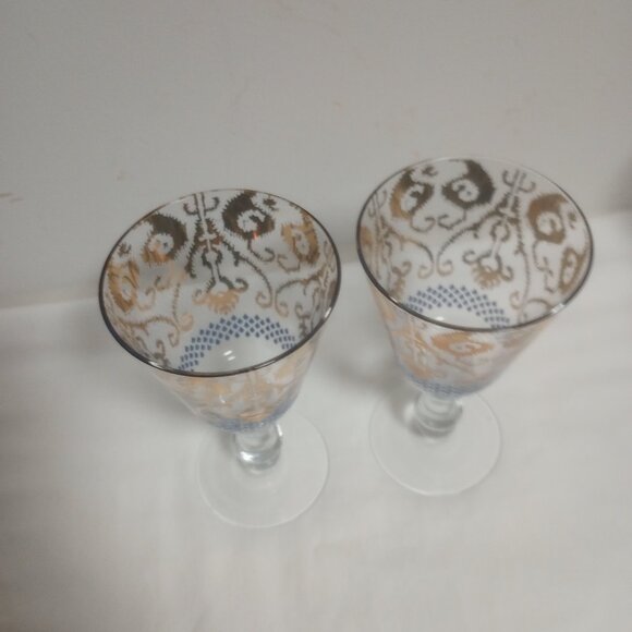 Patina Vie Golden Ikat 18K Gold Wine Goblet - Picture 5 of 8